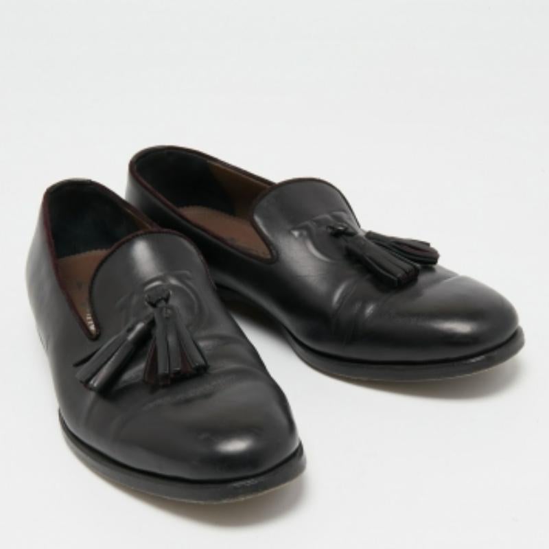 Salvatore Ferragamo Loafers aus schwarzem Leder mit Quaste, Größe 40,5 Herren im Angebot