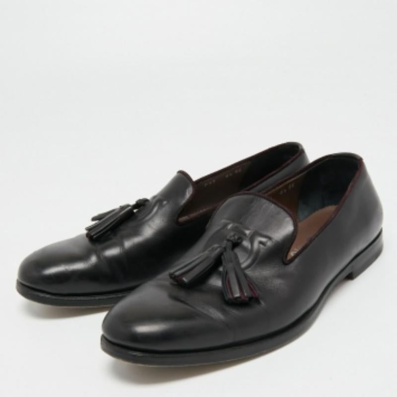 Salvatore Ferragamo Loafers aus schwarzem Leder mit Quaste, Größe 40,5 im Angebot 3