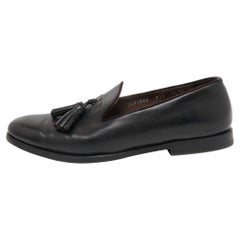 Salvatore Ferragamo Loafers aus schwarzem Leder mit Quaste, Größe 40,5