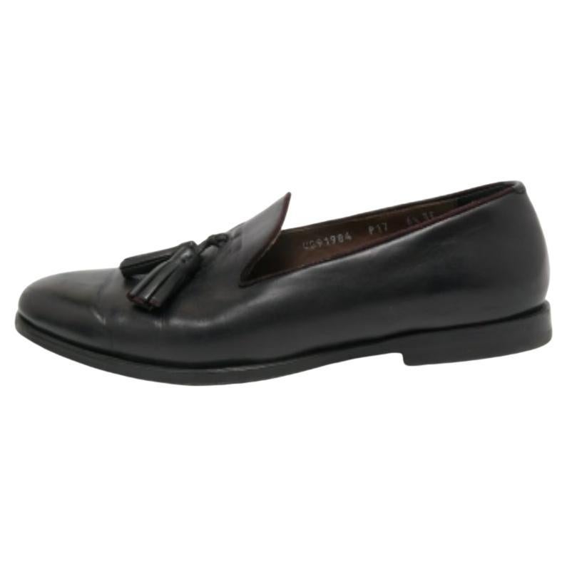 Salvatore Ferragamo Loafers aus schwarzem Leder mit Quaste, Größe 40,5 im Angebot