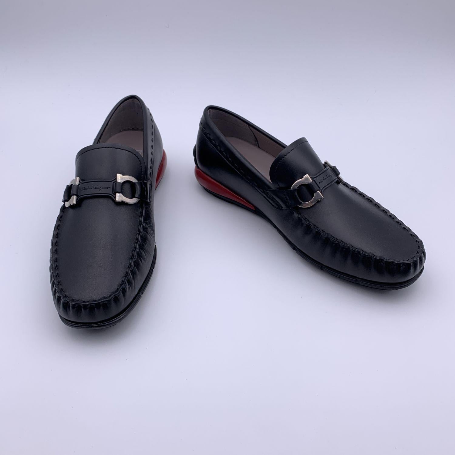 Salvatore Ferragamo Black Leather Tasby 