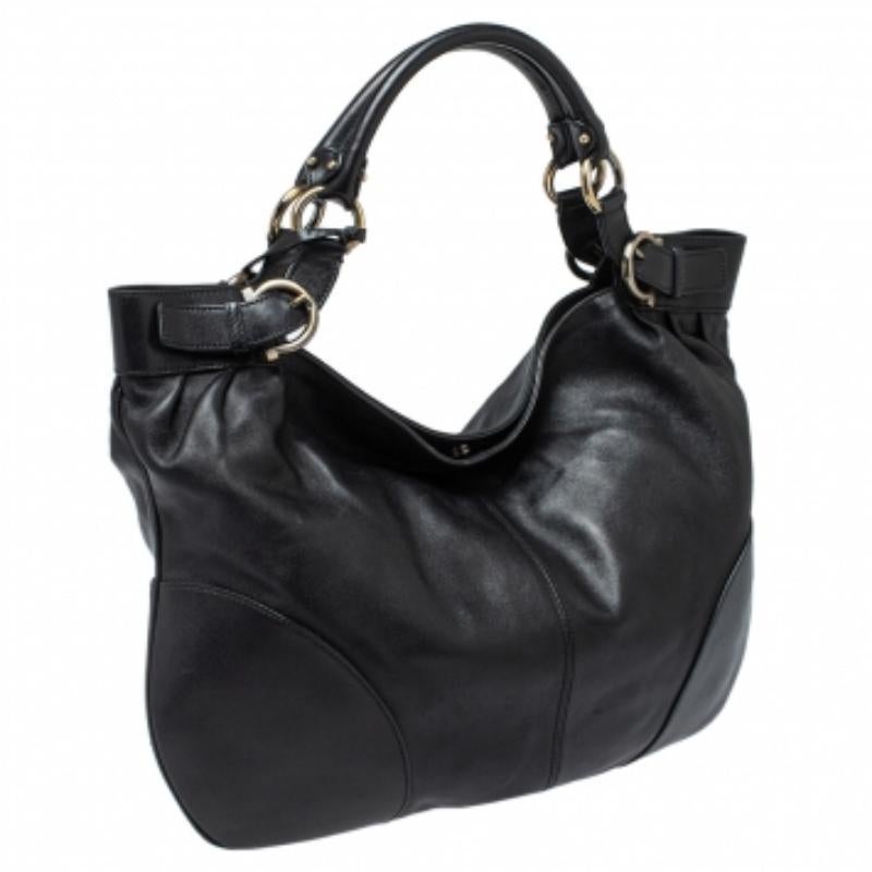 Salvatore Ferragamo Black Leather Tote For Sale 2