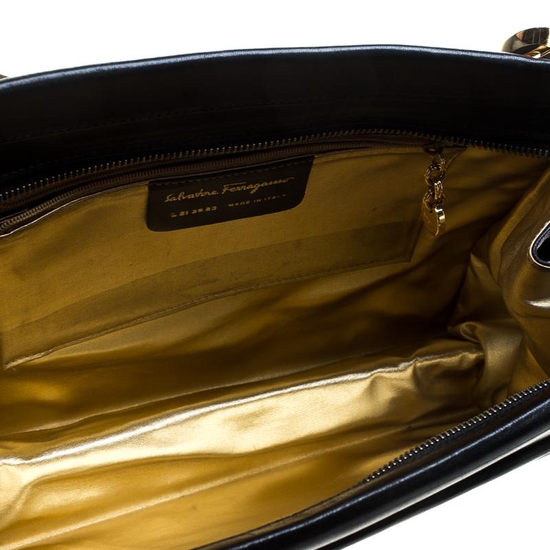 Salvatore Ferragamo Black Leather Tote 3