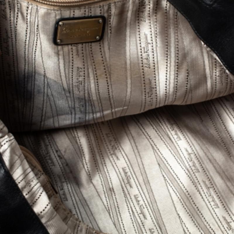 Salvatore Ferragamo Black Leather Tote For Sale 5