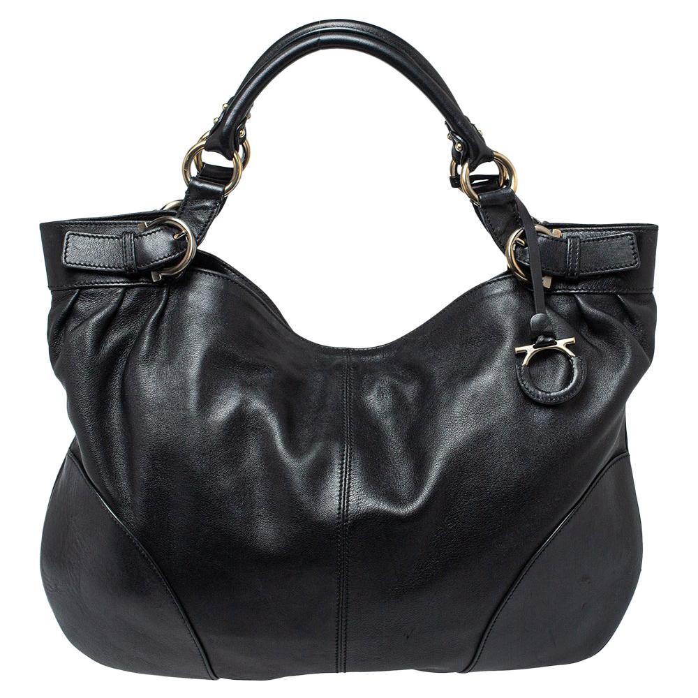 Salvatore Ferragamo Black Leather Tote