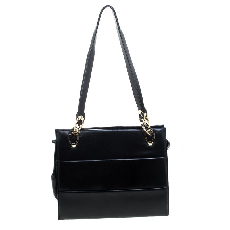 Salvatore Ferragamo Black Leather Tote