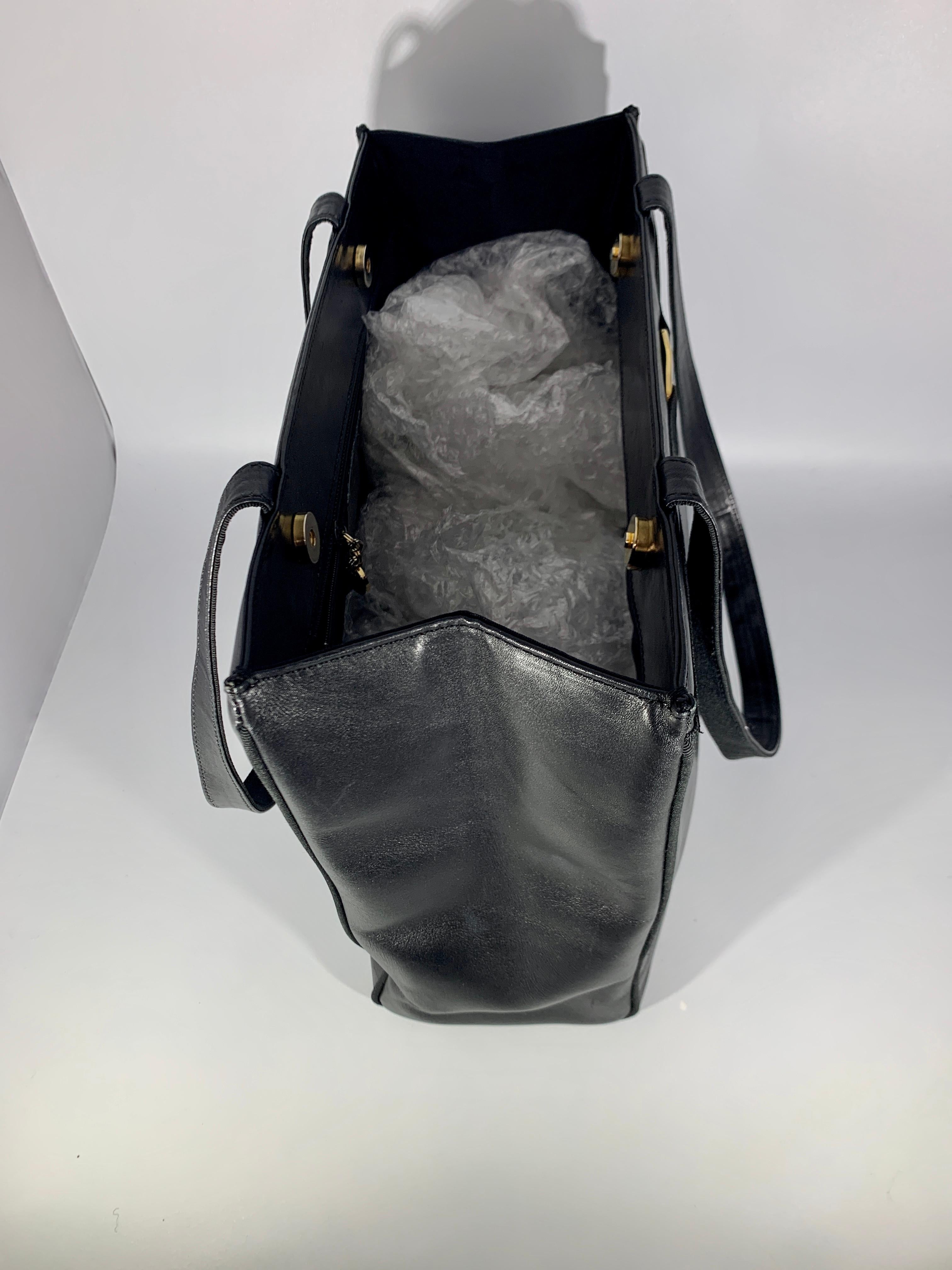 Women's Salvatore Ferragamo Black  Leather Tote / Shoulder Bag