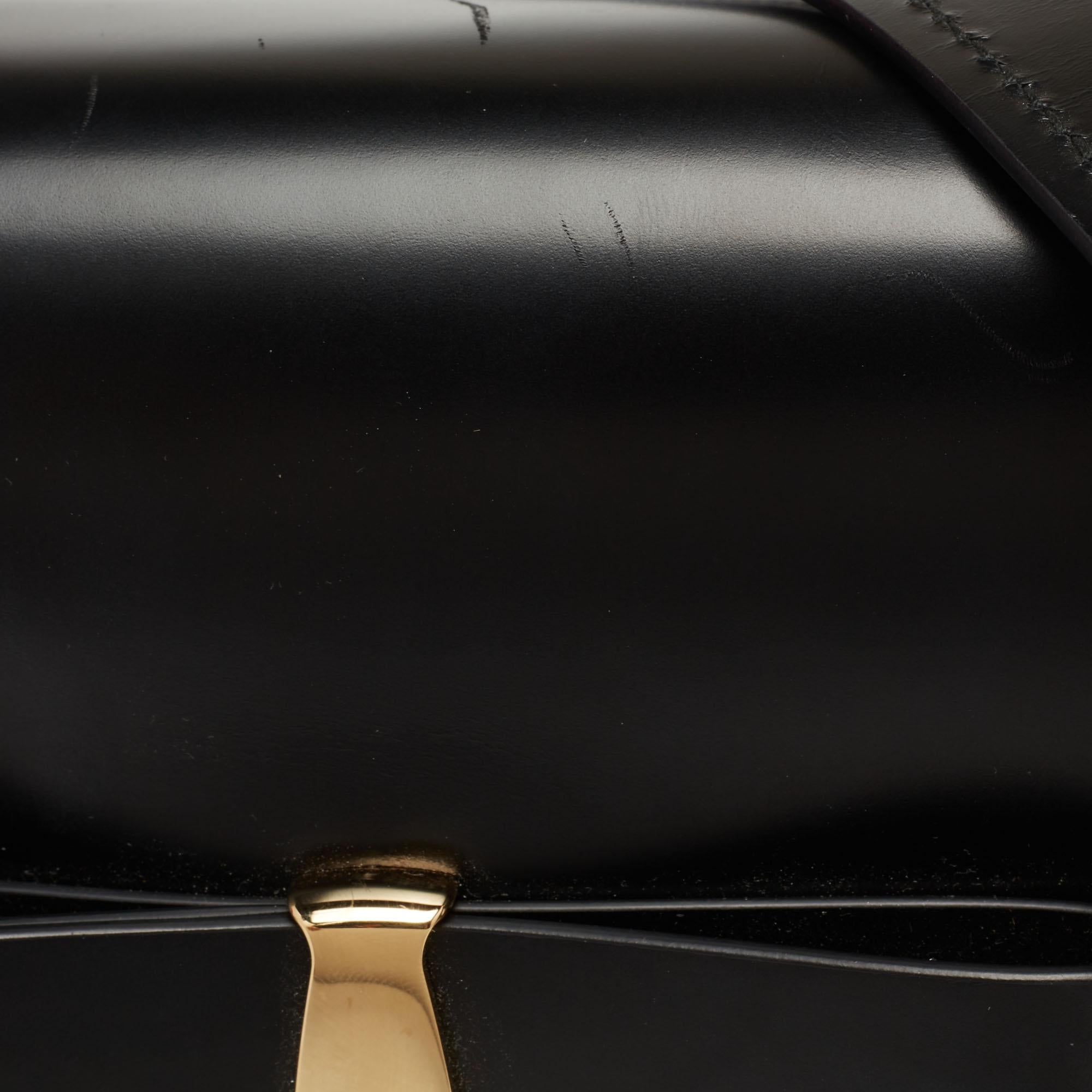 Salvatore Ferragamo Black Leather Vara Bow Flap Shoulder Bag 4