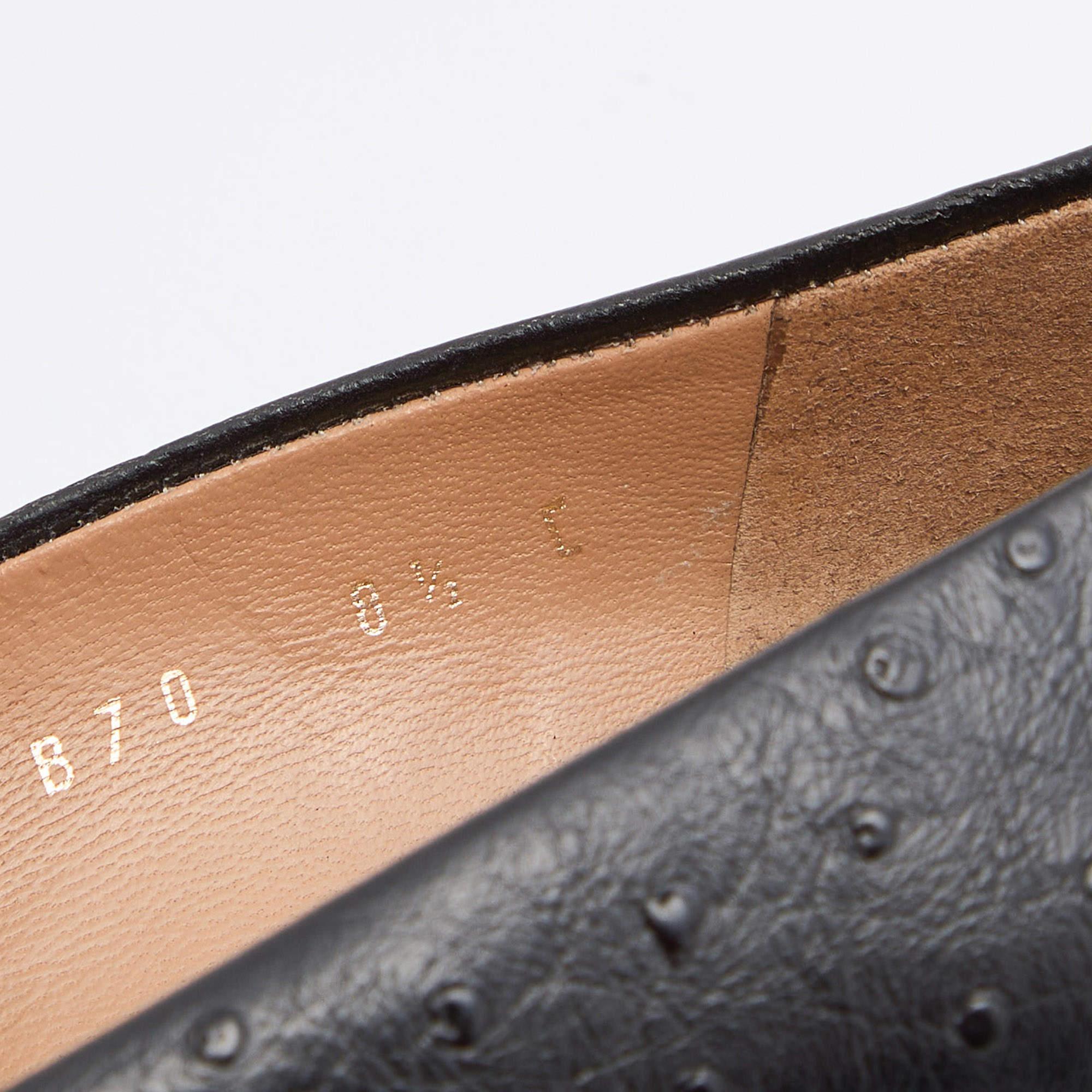 Salvatore Ferragamo Black Leather Vara Bow Pumps Size 39 3