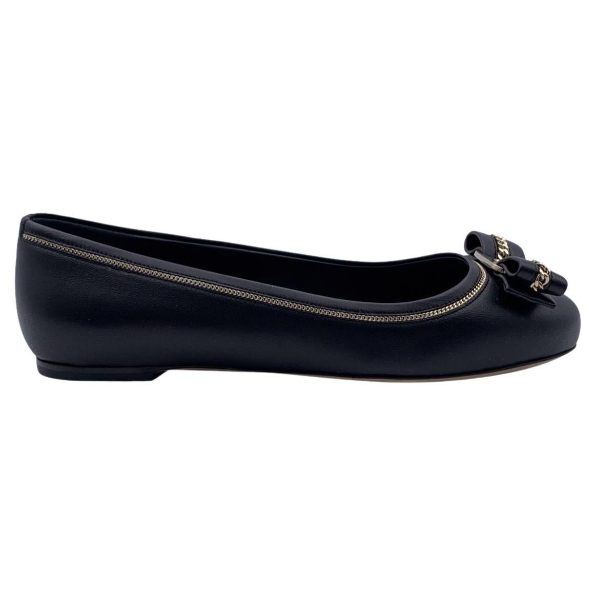 Salvatore Ferragamo Black Leather Varina Lux Ballet Flat Size 5.5C 36C