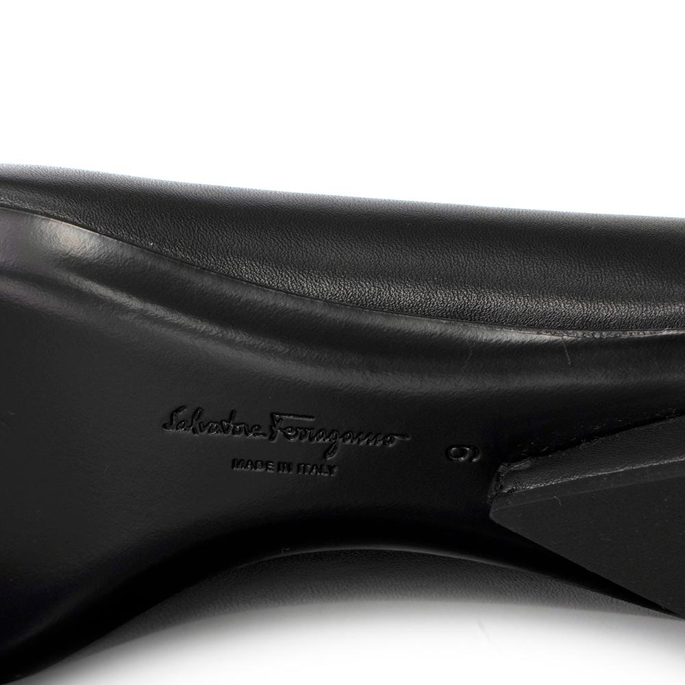 Salvatore Ferragamo Black Leather Viva Ballet Flats - Size US 9 1