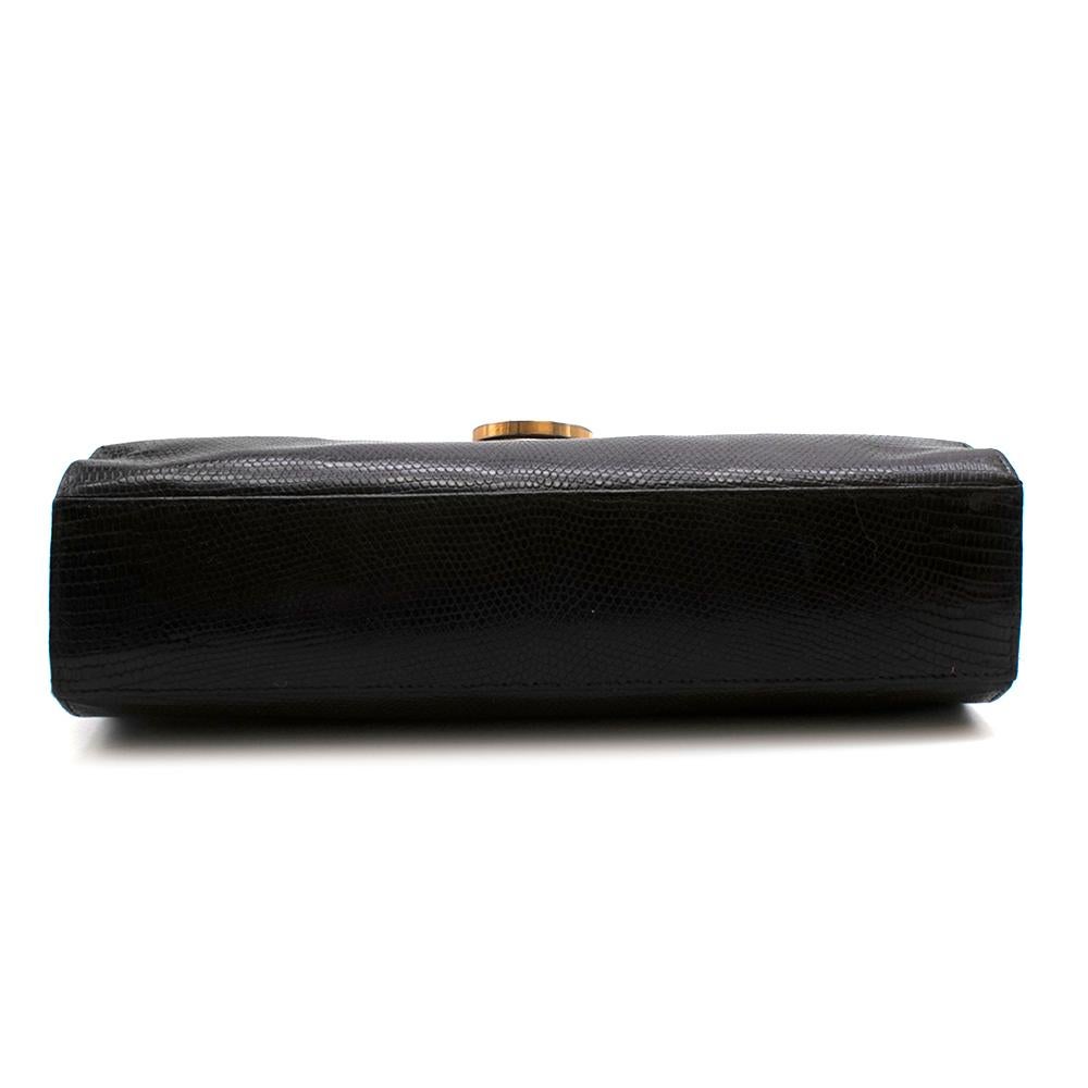 Salvatore Ferragamo Schwarze Vintage Umhängetasche aus Eidechsenhaut im Angebot 1