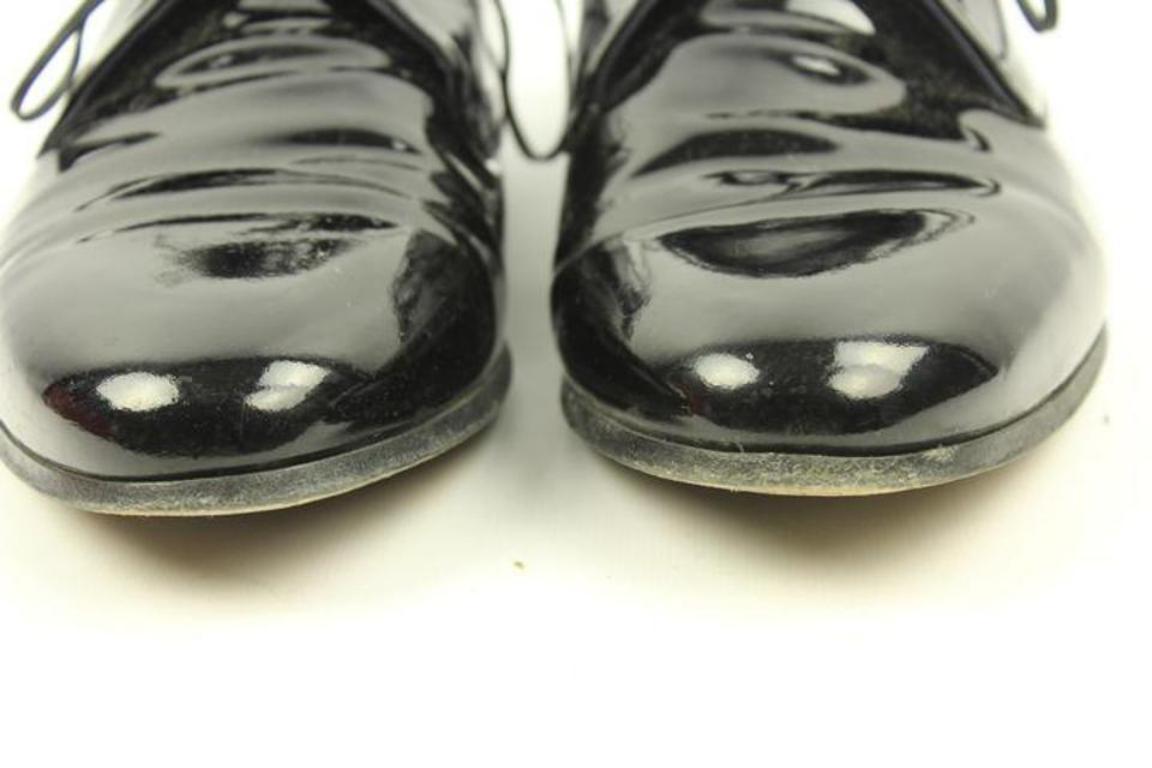 Salvatore Ferragamo Black Men's Patent Leather Rogan Oxfords Sfjy2 Formal Shoes For Sale 6