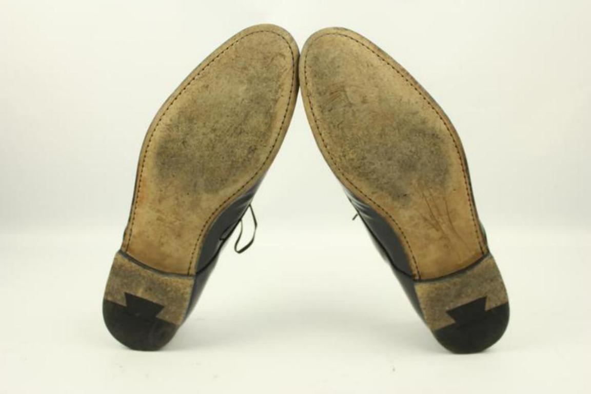 Salvatore Ferragamo Black Men's Patent Leather Rogan Oxfords Sfjy2 Formal Shoes For Sale 8
