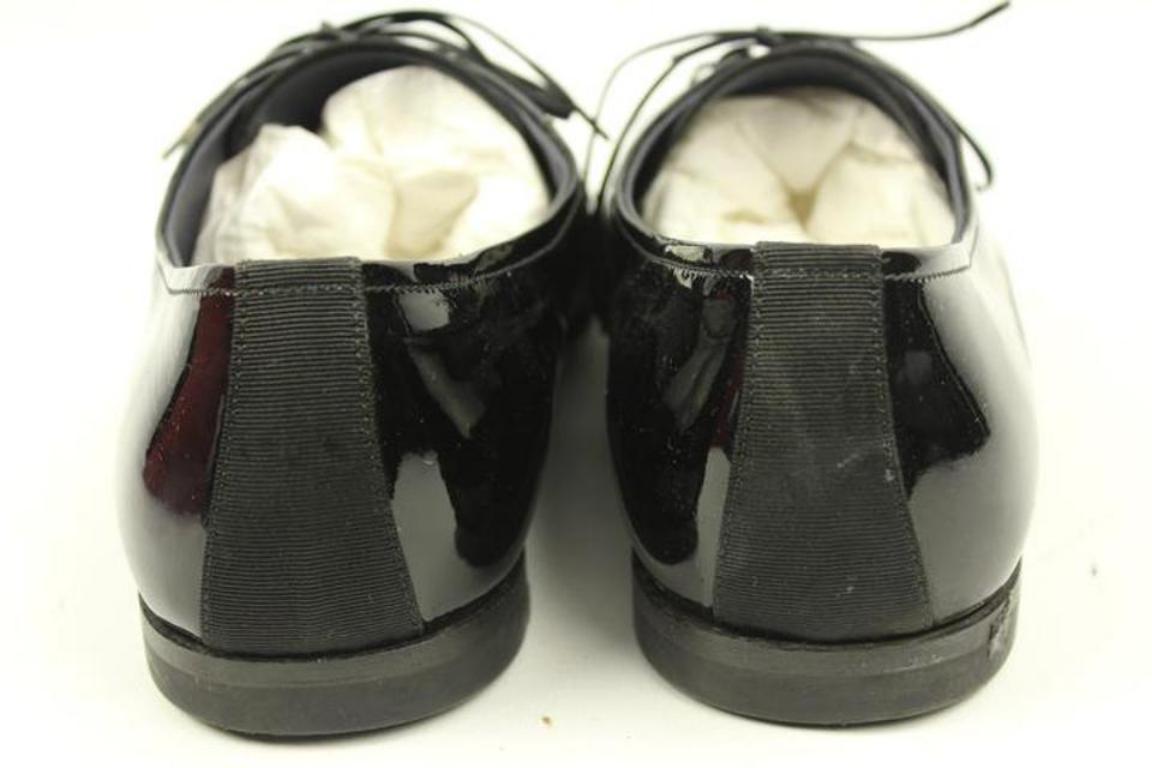 Salvatore Ferragamo Black Men's Patent Leather Rogan Oxfords Sfjy2 Formal Shoes For Sale 4