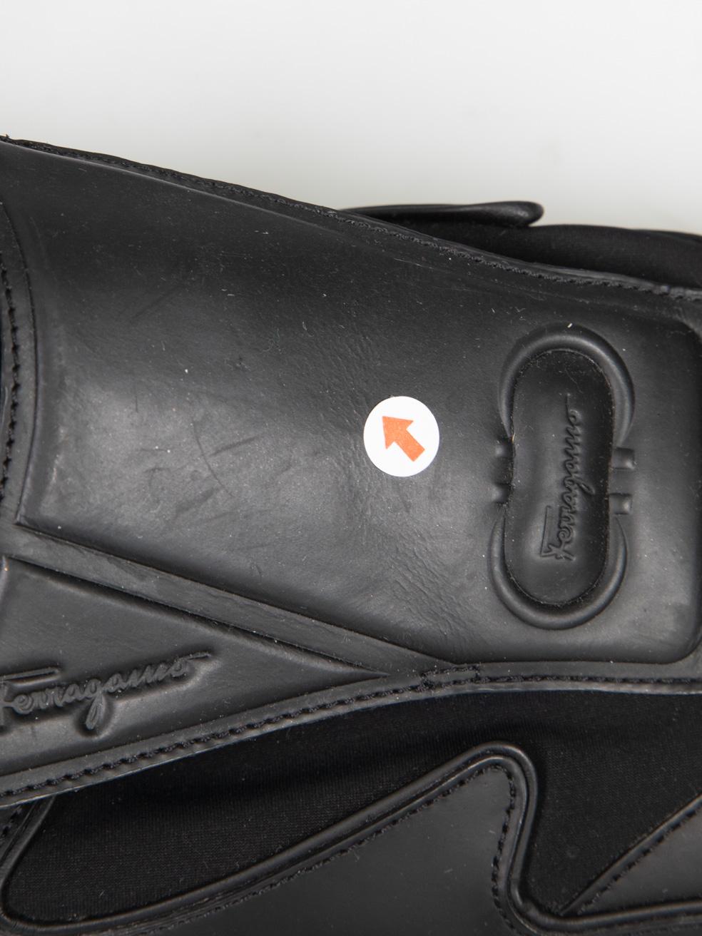 Salvatore Ferragamo Schwarz Nil Slip On Turnschuhe Größe IT 40.5 im Angebot 3