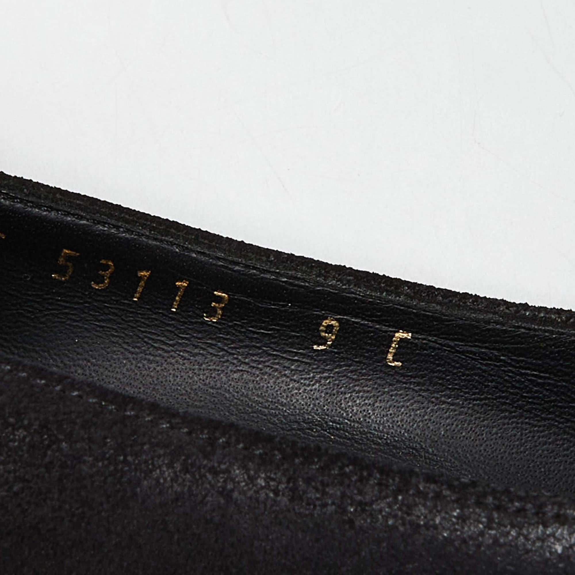 Salvatore Ferragamo Black Nubuck Leather Pointed Toe Pumps Size 39.5 For Sale 4