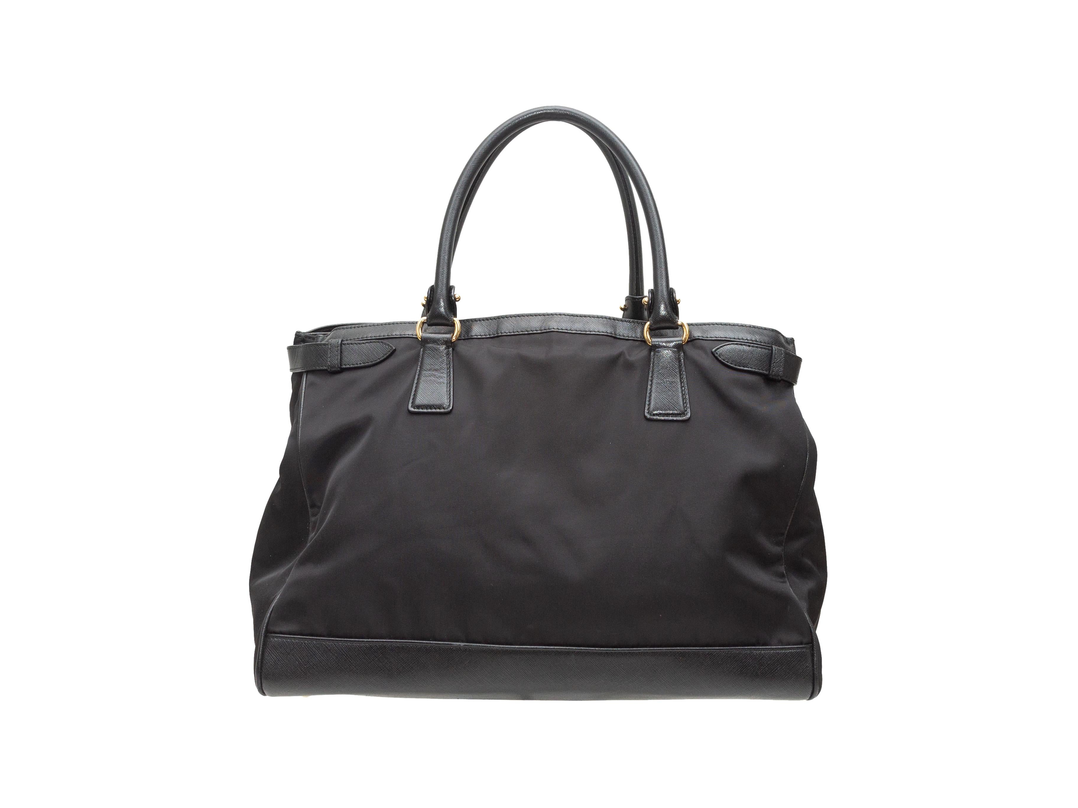Salvatore Ferragamo Black Nylon & Leather Handbag 2