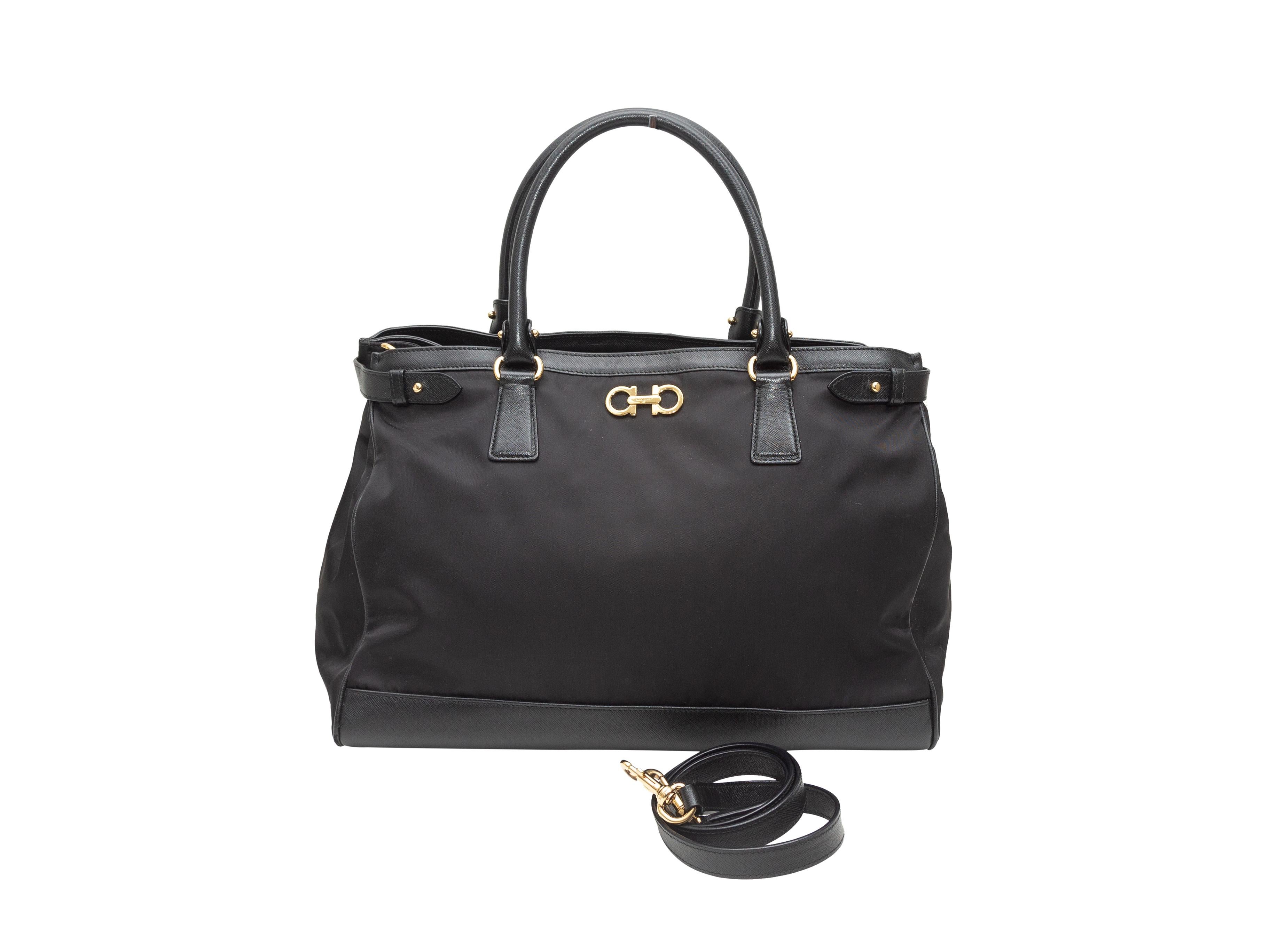 Salvatore Ferragamo Black Nylon & Leather Handbag 3