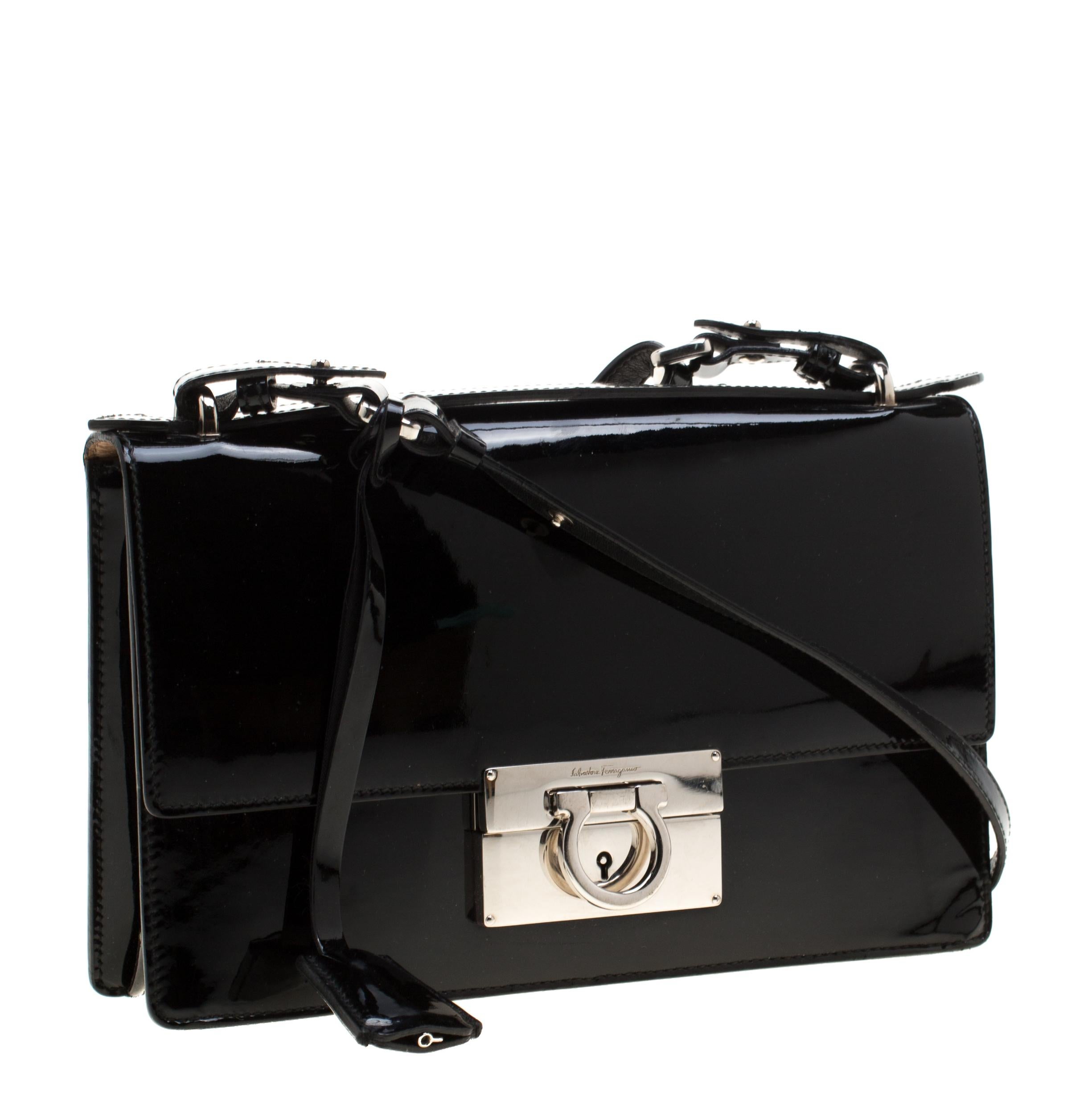 ferragamo patent leather bag