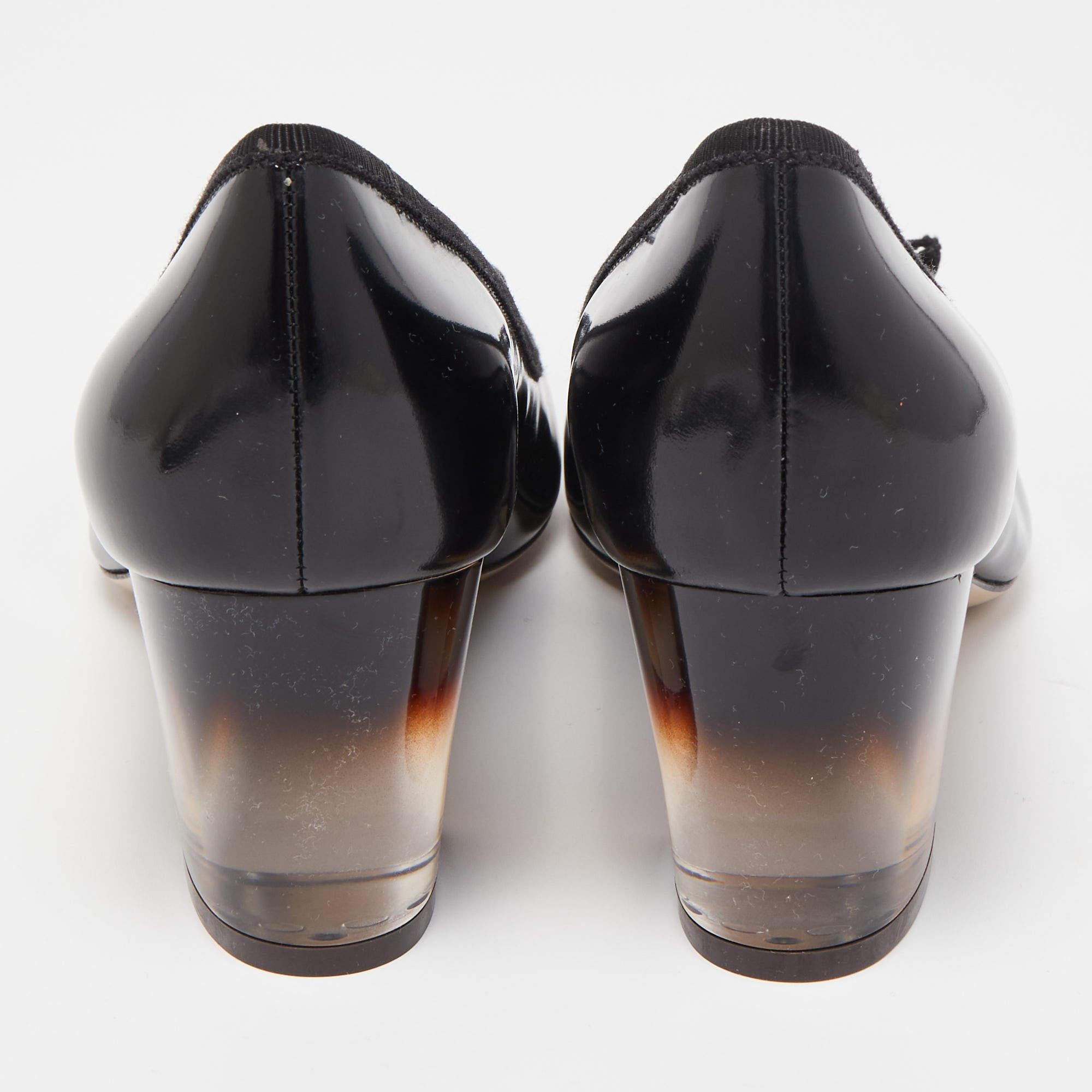 Salvatore Ferragamo Black Patent Leather Block Heel Pumps Size 41.5 3