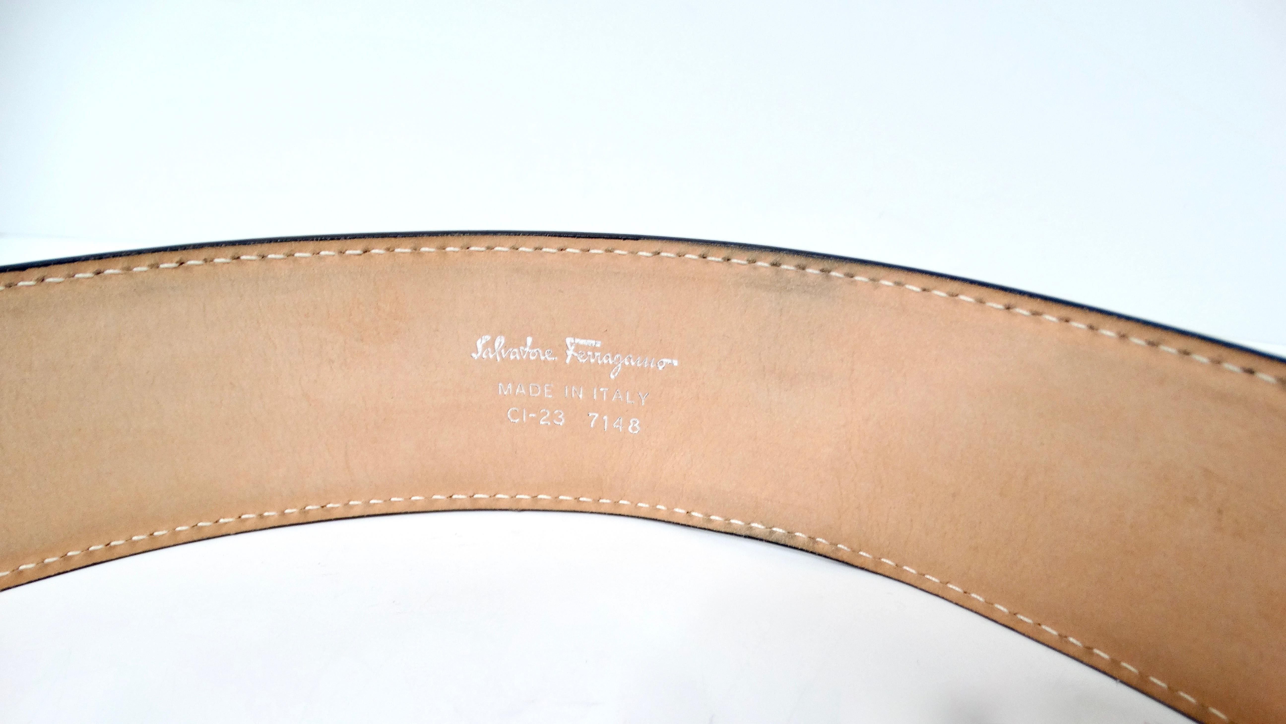 Salvatore Ferragamo Black Patent Leather Bow Style Belt For Sale 2