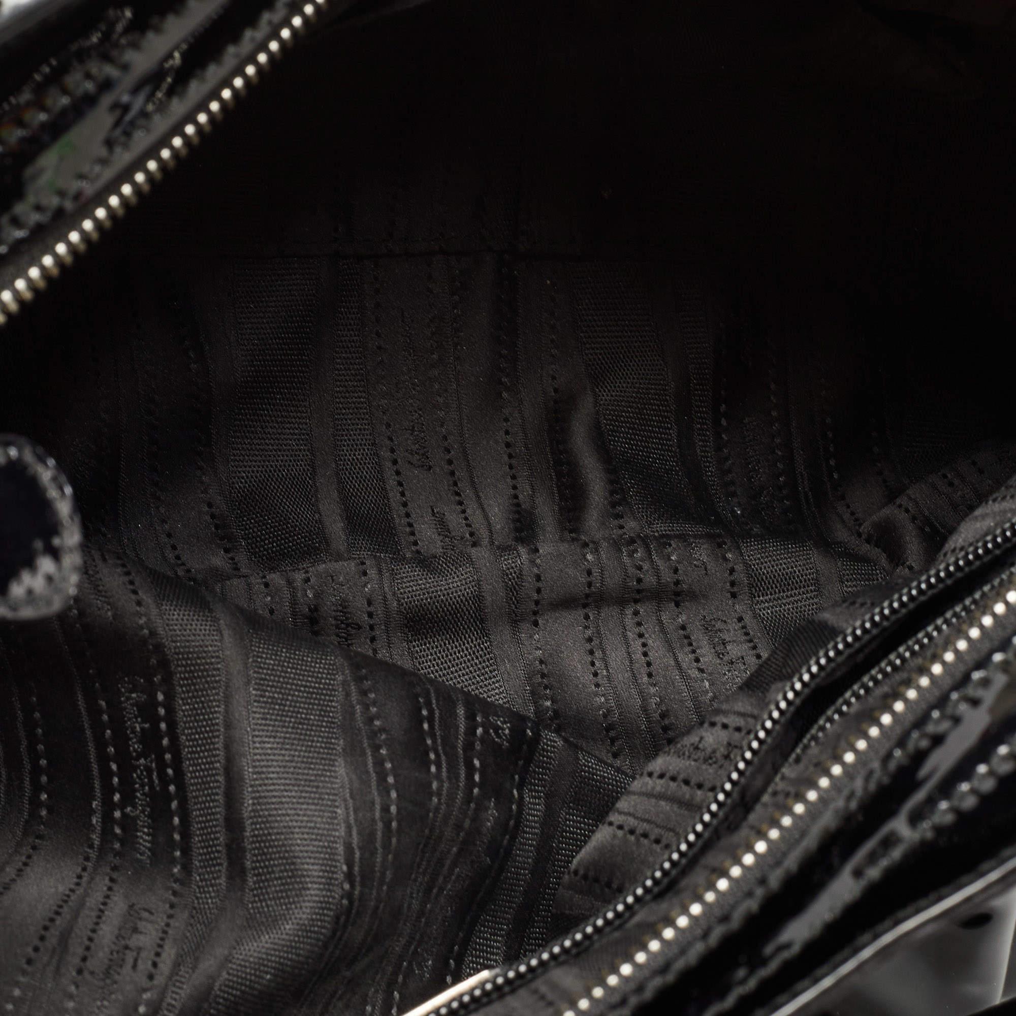 Salvatore Ferragamo Black Patent Leather Marisa Shoulder Bag 6