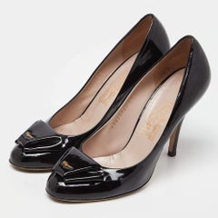 Salvatore Ferragamo Black Patent Leather Pumps Size 37.5