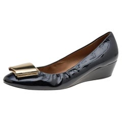 Salvatore Ferragamo Schwarze Lackleder-Pumps Größe 37,5