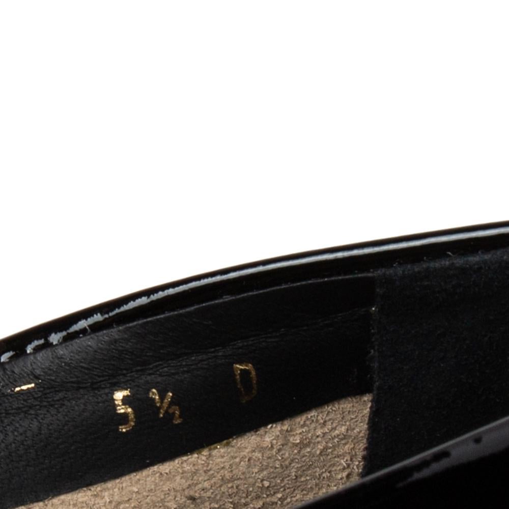 Salvatore Ferragamo Black Patent Leather Vara Bow Eva Mosaic Pumps Size 36 4