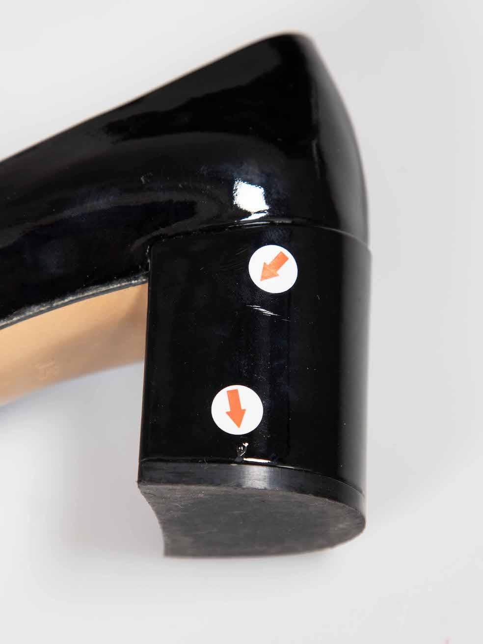 Salvatore Ferragamo Black Patent Vara Bow Pumps Size US 5.5 3