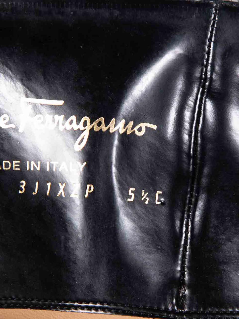 Salvatore Ferragamo Black Patent Zip Detail Boots Size US 5.5 For Sale 2