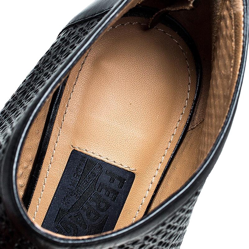 Salvatore Ferragamo Black Perforated Leather Pacella Open-Toe Booties Size 38 In Good Condition For Sale In Dubai, Al Qouz 2