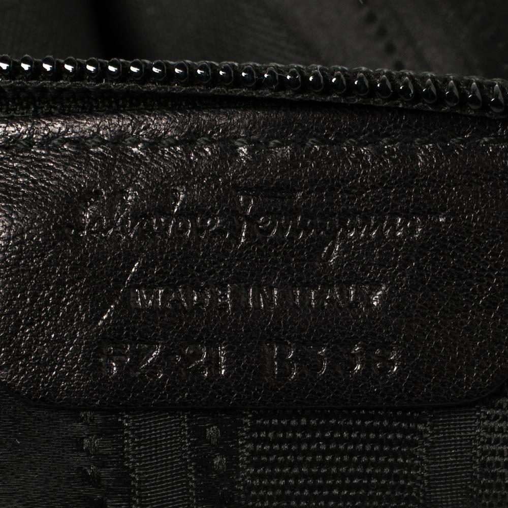 Salvatore Ferragamo Black Pleated Leather Hobo 6