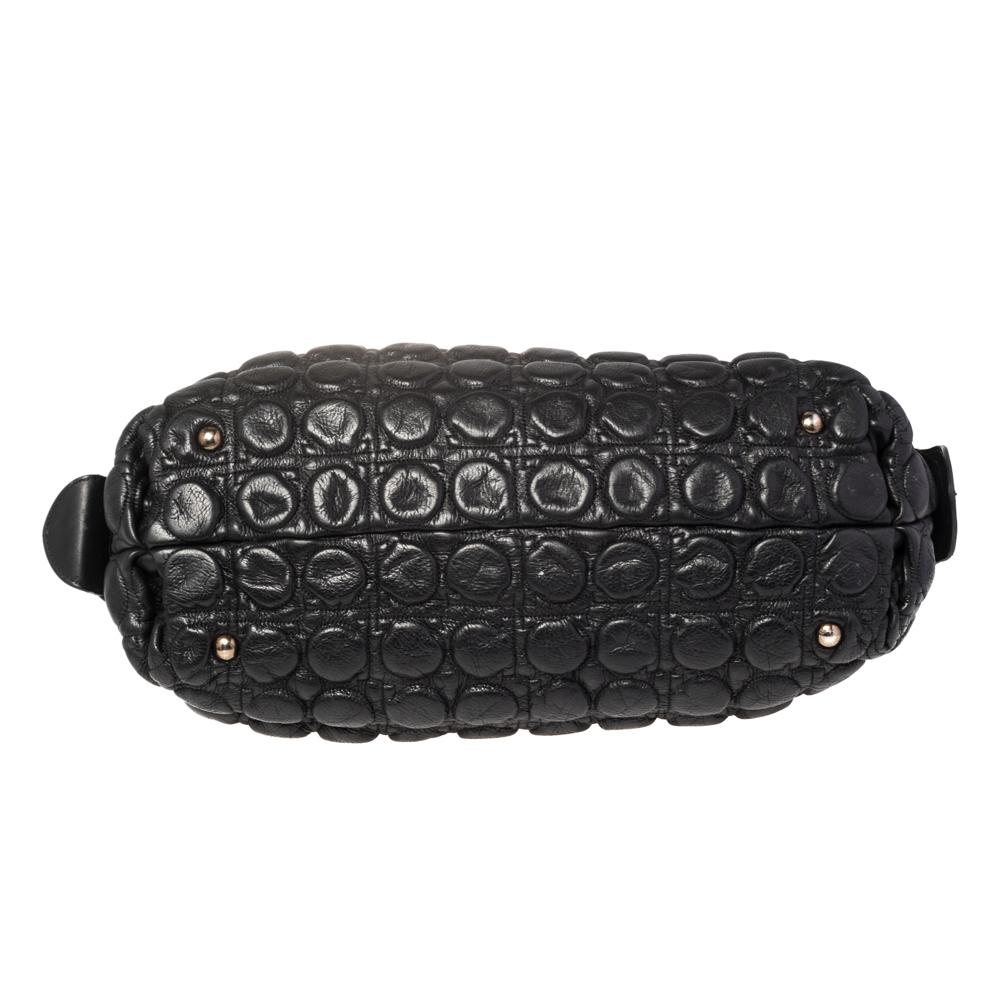 Salvatore Ferragamo Black Quilted Gancini Leather Shoulder Bag 5