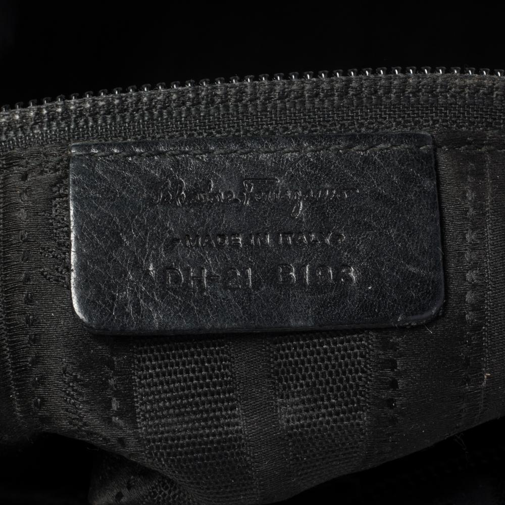 Salvatore Ferragamo Black Quilted Gancini Leather Shoulder Bag 6