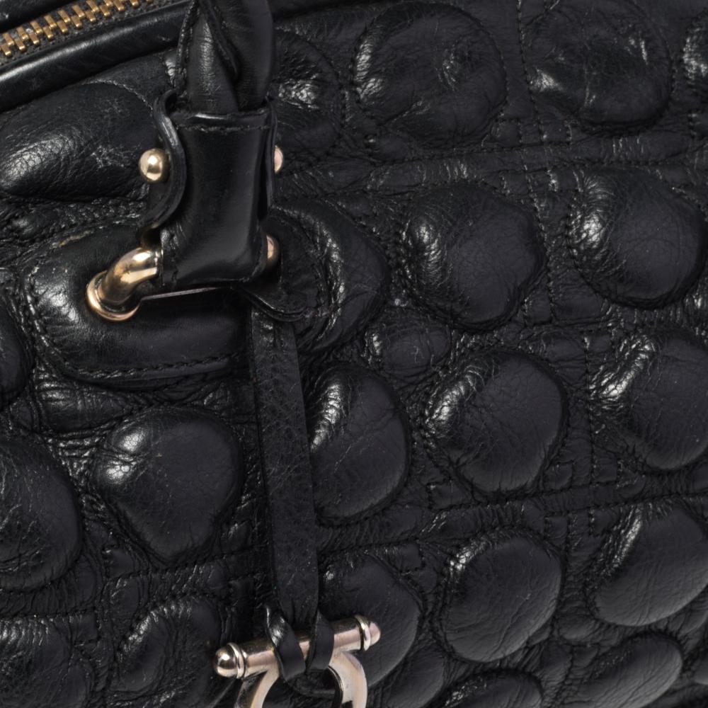 Salvatore Ferragamo Black Quilted Gancini Leather Shoulder Bag 1