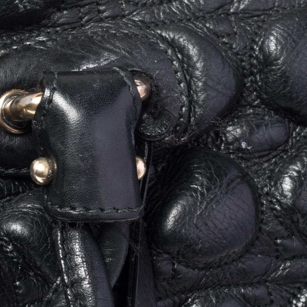 Salvatore Ferragamo Black Quilted Gancini Leather Shoulder Bag 2
