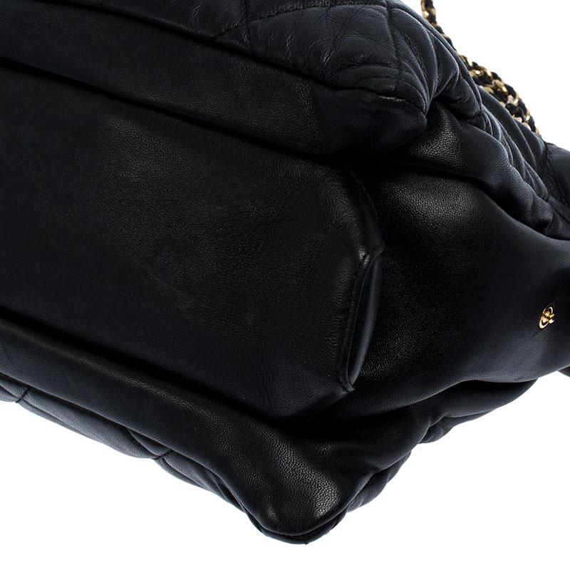 Salvatore Ferragamo Black Quilted Leather Ginette Chain Shoulder Bag 4