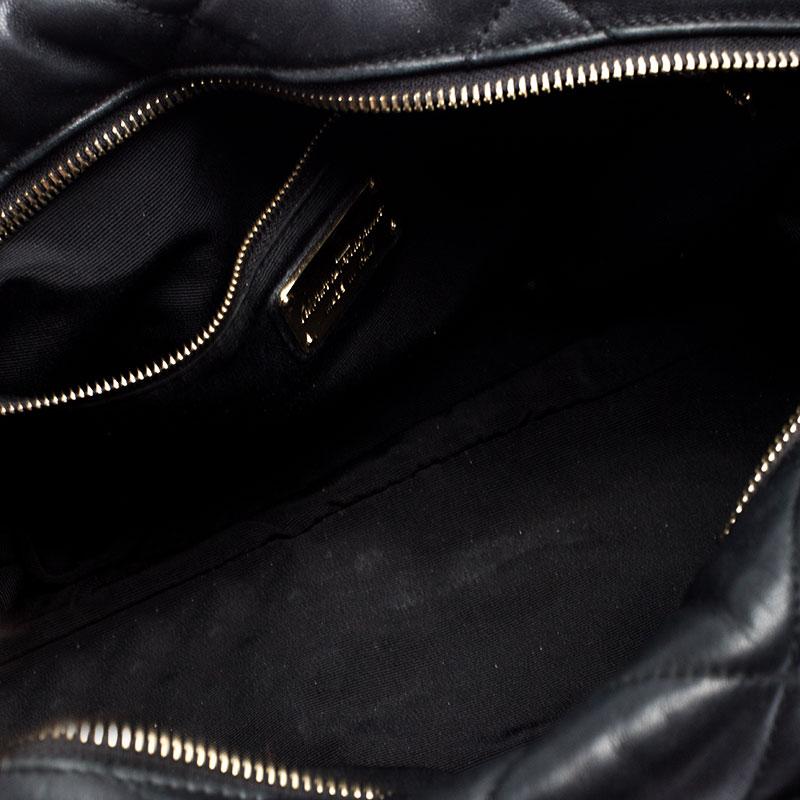 Salvatore Ferragamo Black Quilted Leather Ginette Chain Shoulder Bag 5