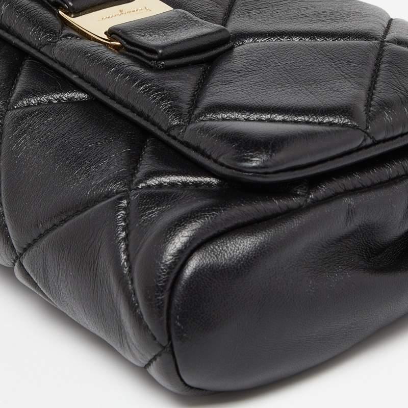 Salvatore Ferragamo Black Quilted Leather Miss Vara Shoulder Bag 2