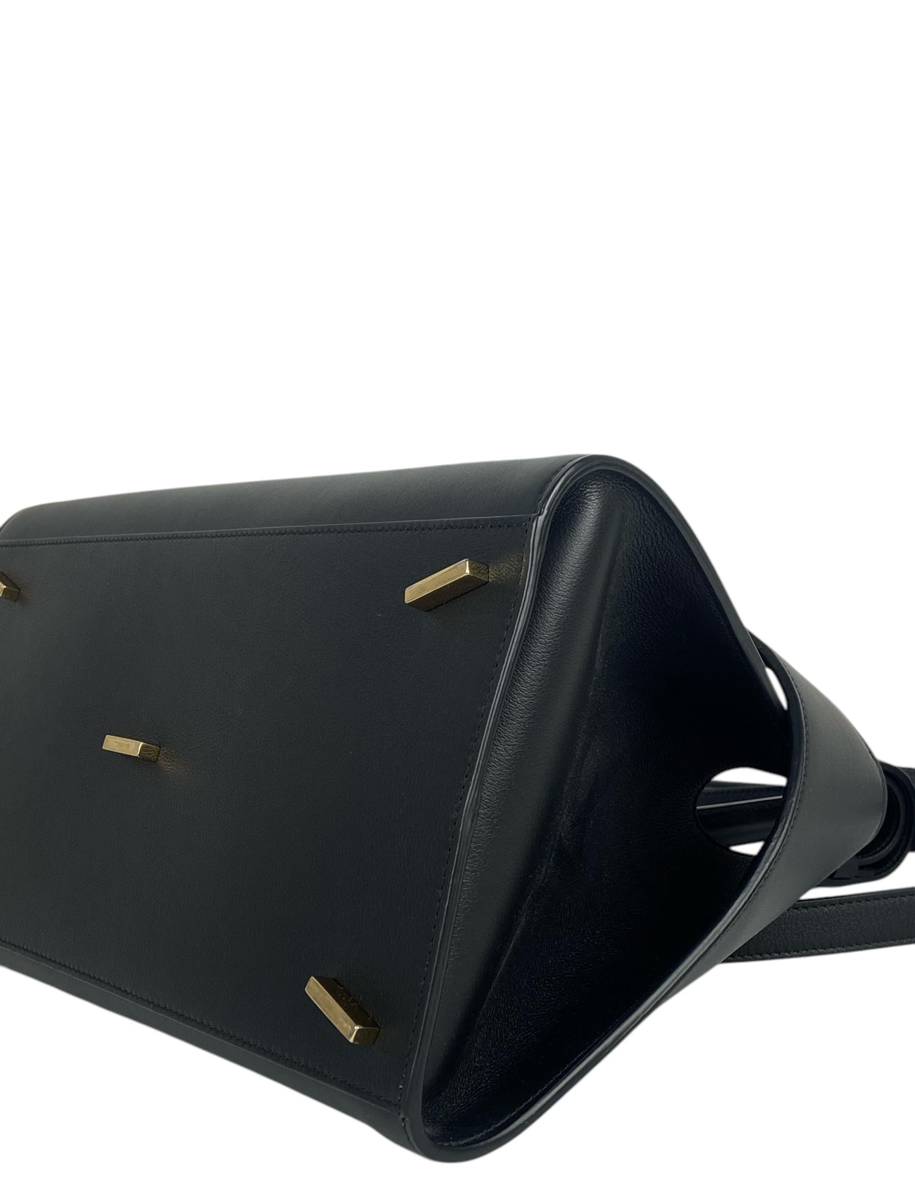 De las mujeres Salvatore Ferragamo Bolso Hug de Asa Superior de Piel Llama Negra/Roja