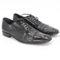 Salvatore Ferragamo Black Remigo Captoe Leather Oxford Shoes