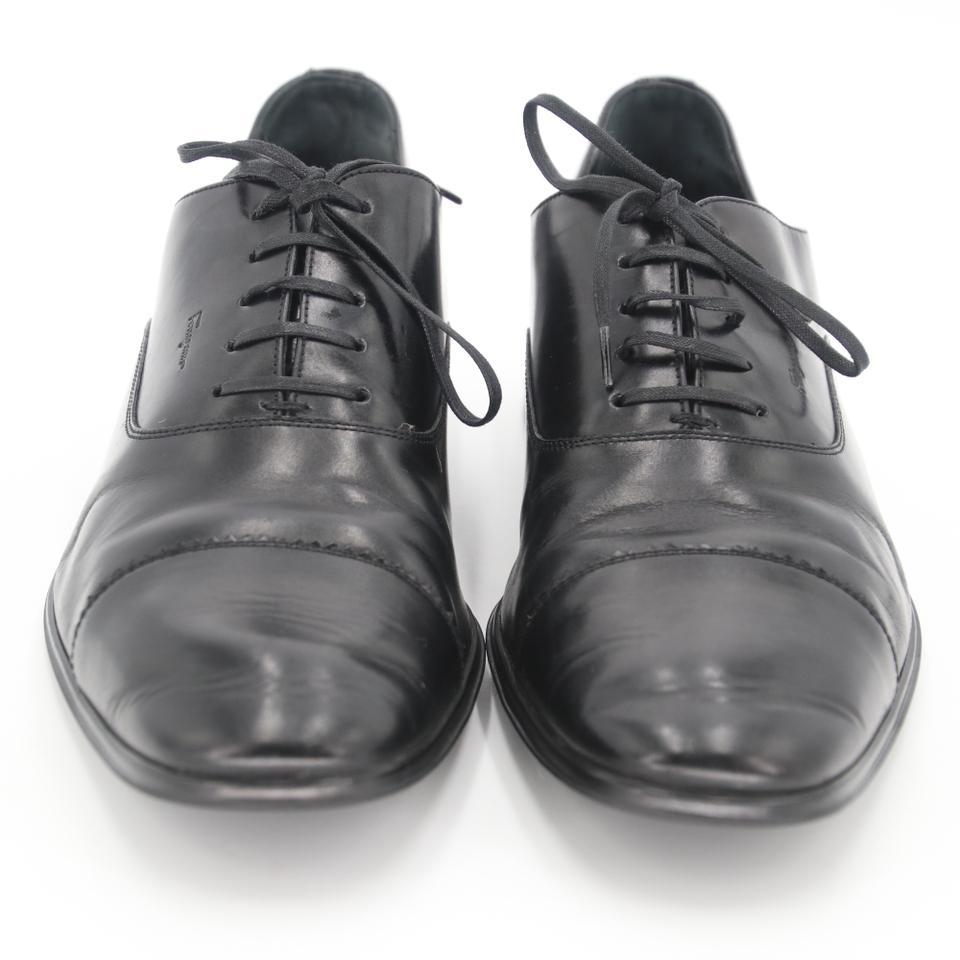 Salvatore Ferragamo Schwarze Remigo Captoe Oxford-Schuhe aus Leder im Zustand „Gut“ im Angebot in Downey, CA