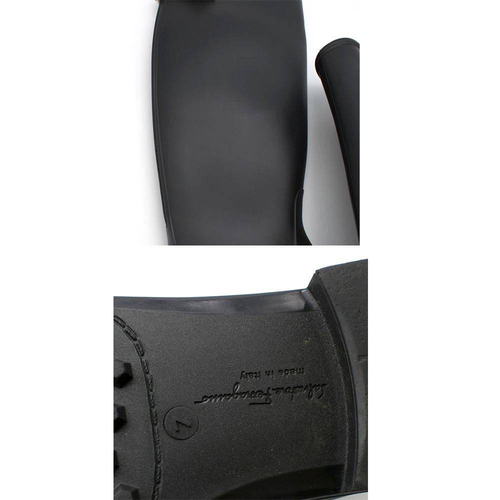 Salvatore Ferragamo Black Ruben Rain Boots SIZE 7 2