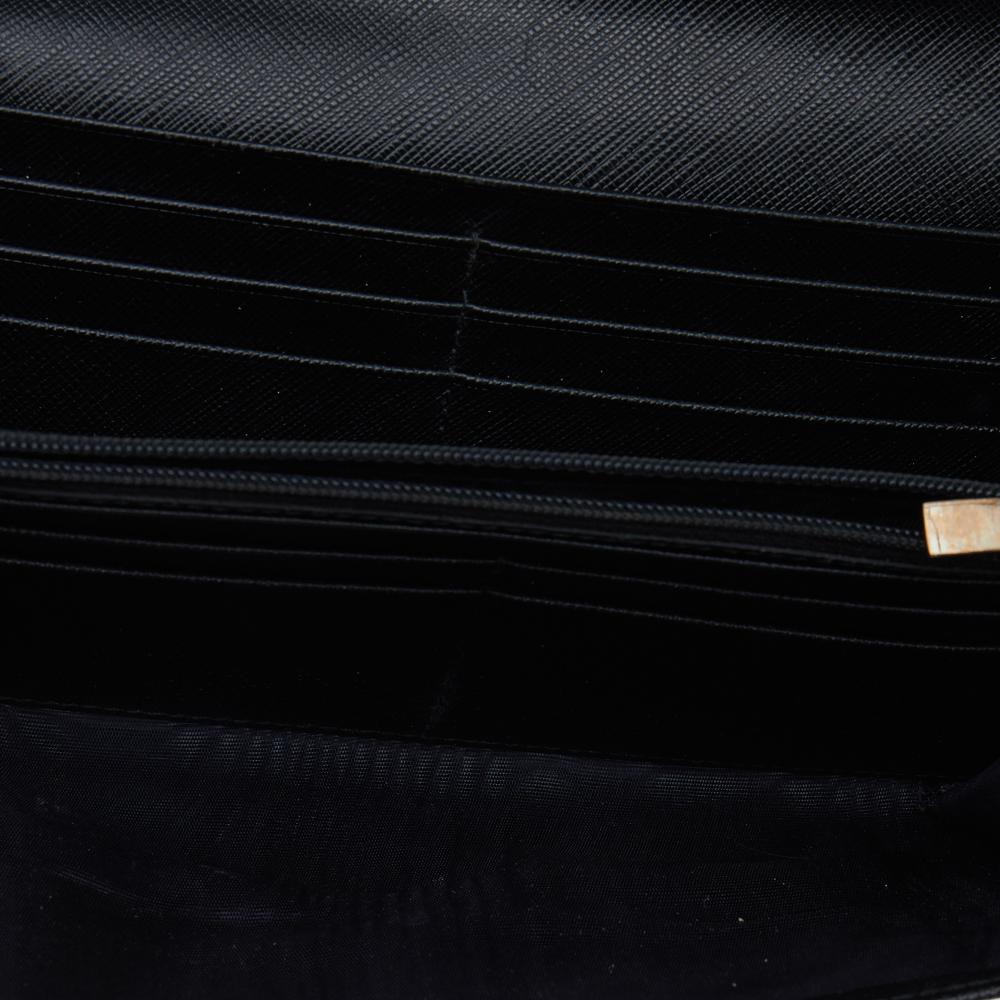 Salvatore Ferragamo Black Saffiano Leather Continental Wallet 1