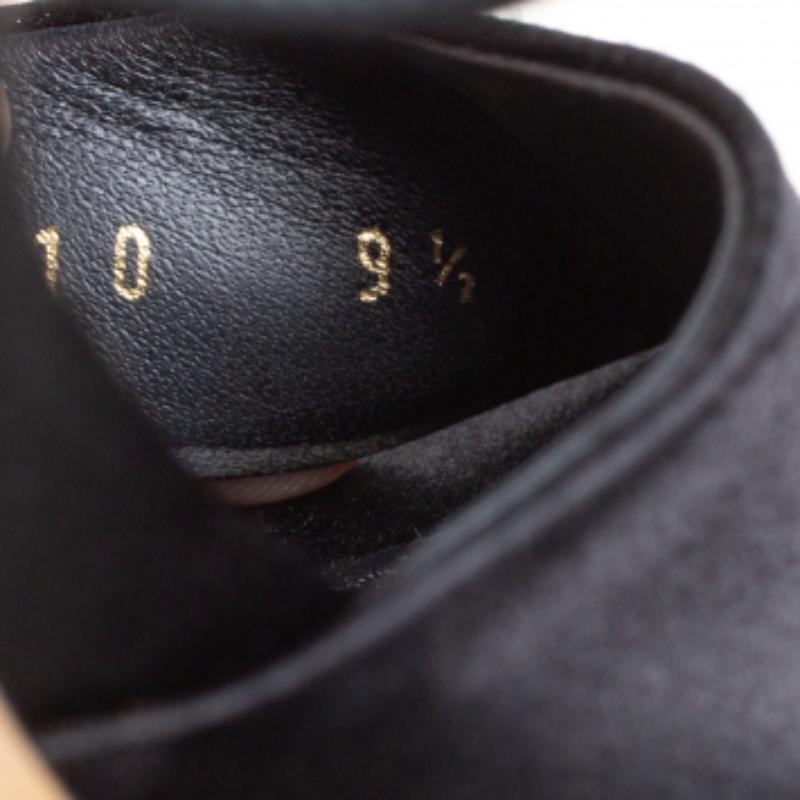 Salvatore Ferragamo Black Satin Embellished Heel Ankle Strap Sandals Size 40 In Good Condition For Sale In Dubai, Al Qouz 2