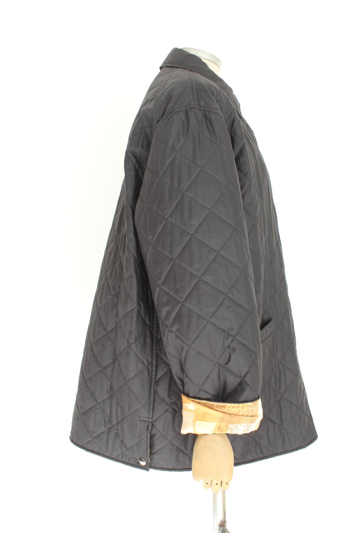 Salvatore Ferragamo Black Silk Quilted Jacket 1990s In Excellent Condition In Brindisi, Bt
