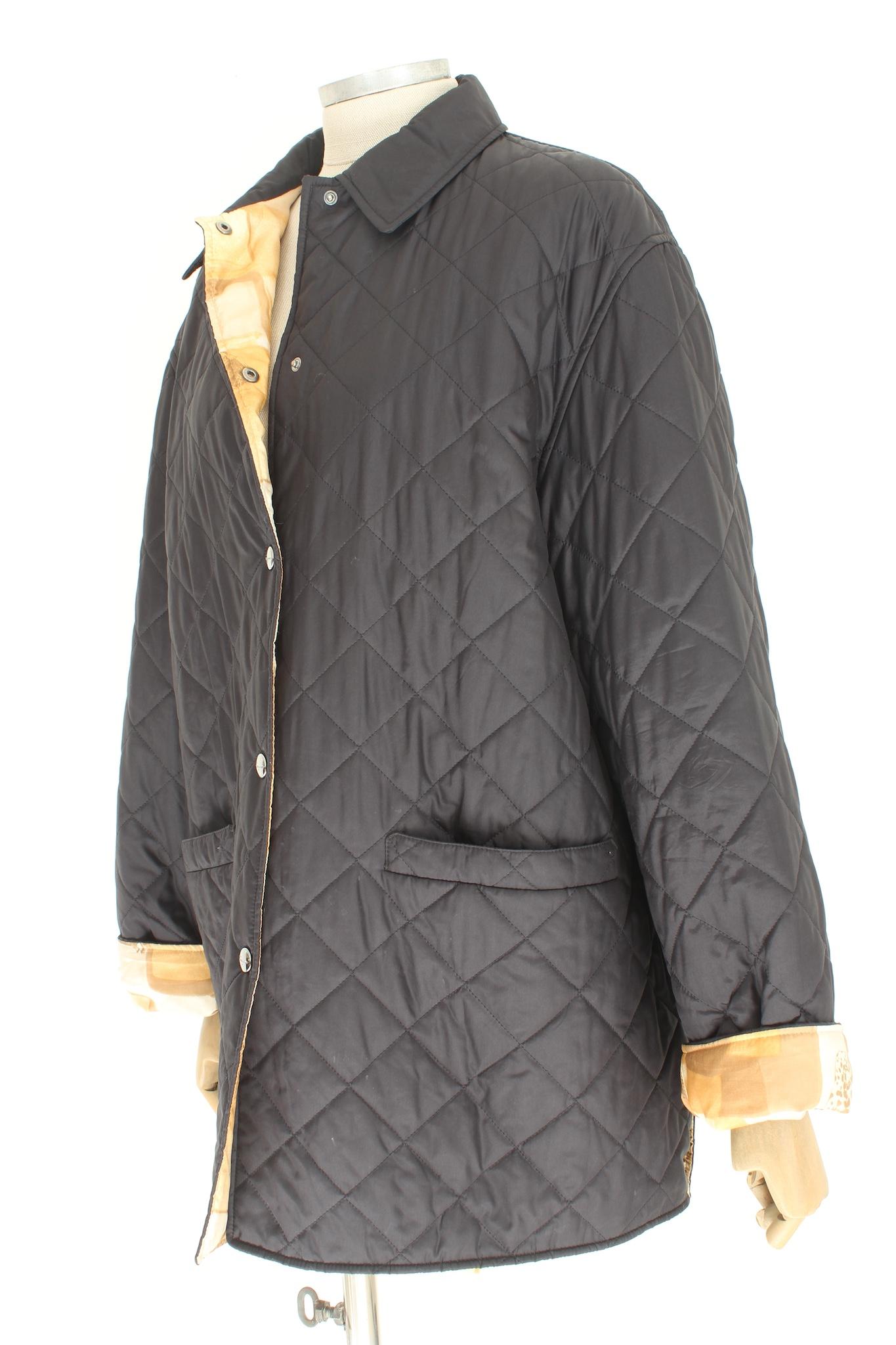 Salvatore Ferragamo Black Silk Quilted Jacket 1990s 1