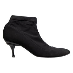 Salvatore Ferragamo Black Sock Heeled Boots Size US 10